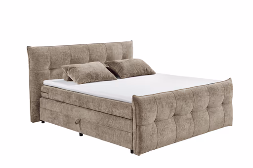 Boxspringbett- Liegefläche ca. 180x200 cm, Stoff, Taupe