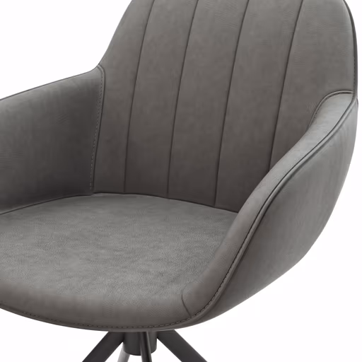 Polsterstuhl Dinner - Leder, Graubraun