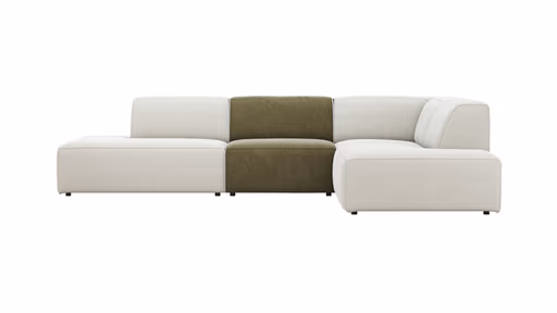 Ecksofa Elementos - Abschlusselement mit 1-Sitzer und Ecke rechts, Stoff, Natur