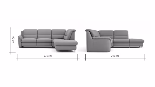 Ecksofa Cornella Classic - 2-Sitzer mit Ecke rechts, Stoff, Creme