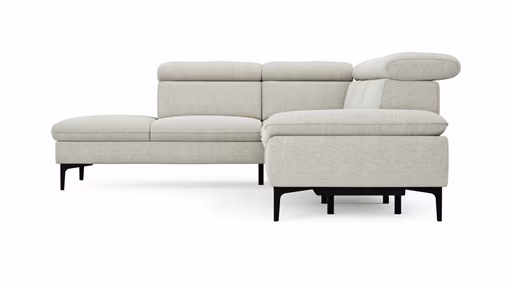 Ecksofa Felipa - Ecke links mit 2,5-Sitzer inkl. Armlehne verstellbar und Rückenlehne/Sitztiefe verstellbar (motorisch), Stoff, Natur