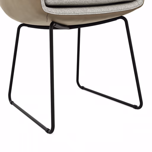 Armlehnstuhl Macano - Stoff & Leder, Hellgrau, Steingrau