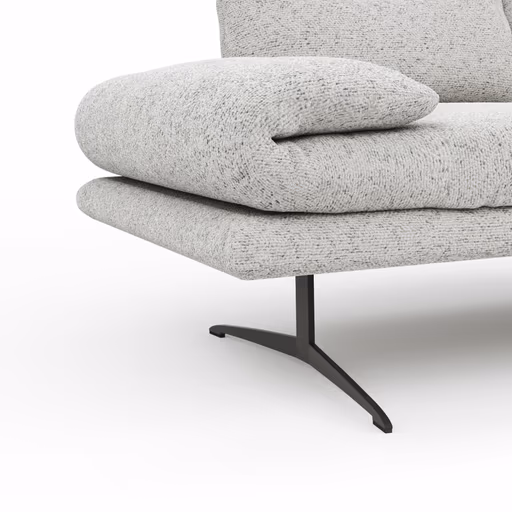 Sofa Lucero 2.0 - 2-Sitzer klein inkl. Drehsitz, Rollout-Armlehne und Sitztiefe verstellbar, Stoff, Offwhite