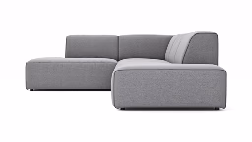 Ecksofa Elementos - Ecke links mit 1-Sitzer und Abschlusselement, Stoff, Grau