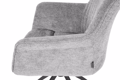 Armlehnstuhl MAIKE - drehbar, Stoff, Hellgrau