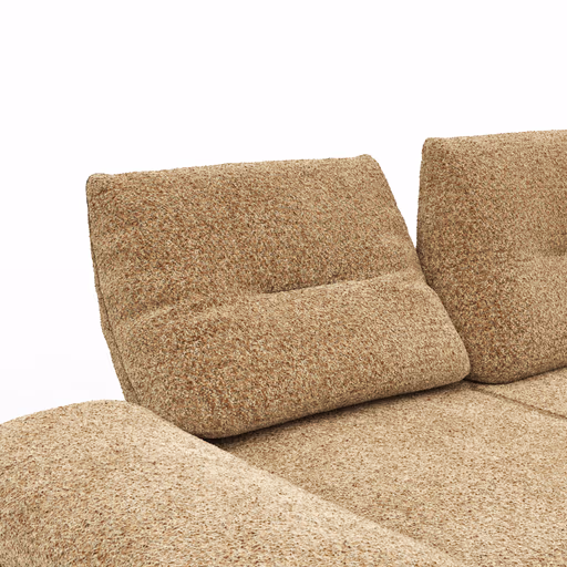 Sofa Lucero 2.0 - 2,5-Sitzer inkl. Rückenlehne verstellbar, Stoff, Cognac