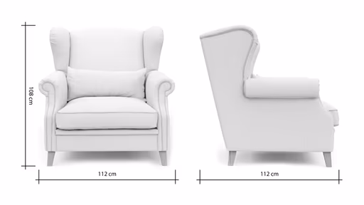 Sessel Mapleton - Stoff, Creme