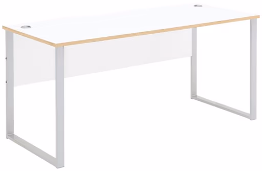 Schreibtisch - LB ca. 170x73 cm, Weiß, Artisan Eiche Nachbildung, Silberfarben