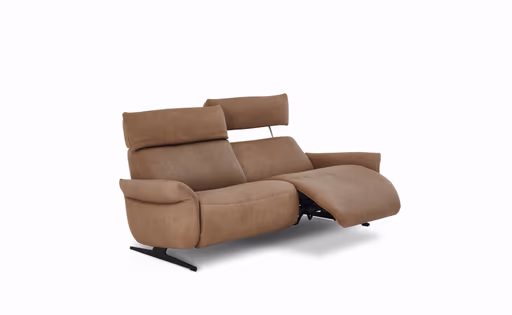 Sofa - 3-Sitzer, Relaxfunktion motorisch, Leder, Braun
