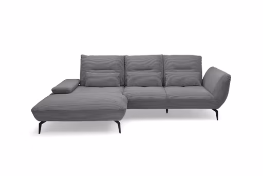 Ecksofa PAYTON - Ecke links, 2-Sitzer, Stoff, Grau