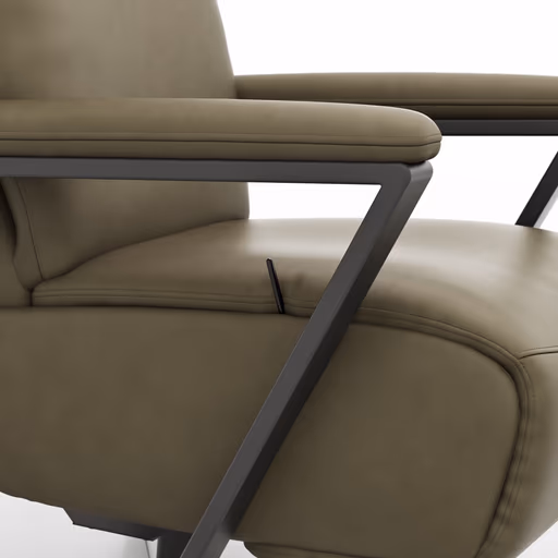  Drehsessel Enno Lazyline - Größe M inkl. Relaxfunktion, Leder Olive