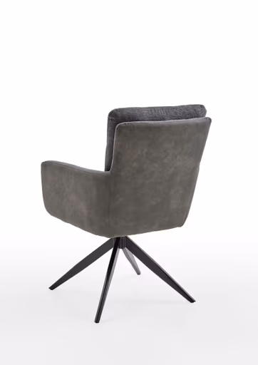 Armlehnenstuhl - Stoff, Grau, drehbar