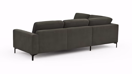 Ecksofa Oviedo - 2,5-Sitzer mit Ecke rechts, Stoff, Braungrün
