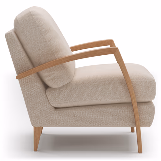 Sessel Karasu - Chic, Stoff, Creme