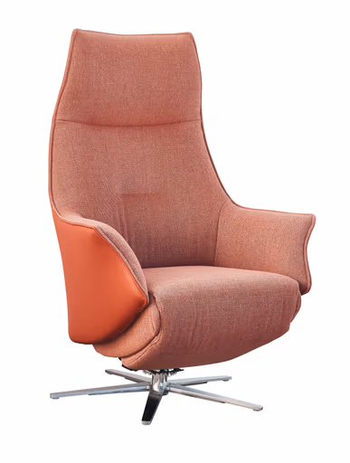 Relaxsessel Girona -  Relaxfunktion (motorisch) und Aufstehhilfe, Stoff, Leder, Rose