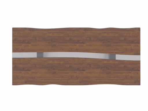 Esstisch Nera - inkl. natürlicher Baumkante, LB ca. 220x110 cm, Nussbaum massiv, Epoxy, Grau