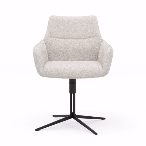 Armlehnstuhl Maluhia - drehbar, Stoff, Hellgrau