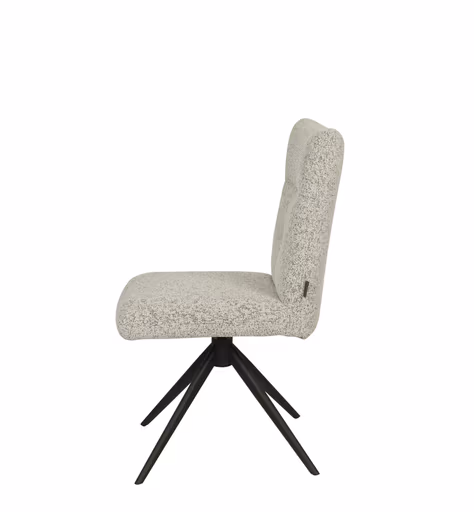 Stuhl MYLENE - drehbar, Stoff, Schwarz-Weiß