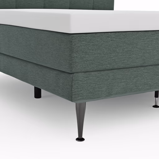 Boxspringbett Valencia - Liegefläche ca. 180x200 cm, Stoff, Dunkelgrün
