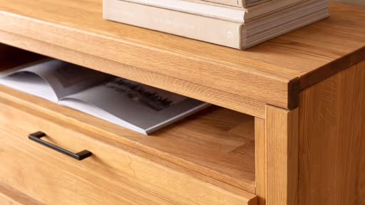 Wohnwand Farmingdale light - Eiche massiv, natur geölt