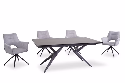 Armlehnstuhl MALEEN - drehbar, Stoff, Hellgrau