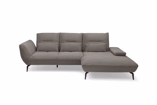 Ecksofa PAYTON - 2-Sitzer, Ecke rechts inkl. Rückenneigung, Armteilverstellung, Stoff, Taupe