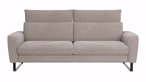 Sofa Avela - 3-Sitzer inkl. Kopfteil verstellbar, Stoff, Bisquit