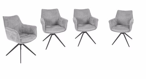 Armlehnstuhl MAIKE - drehbar, Stoff, Hellgrau