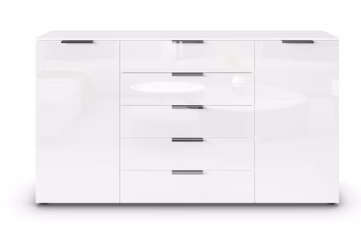 Kommode RIPP- Weiß, Glas, Weiß