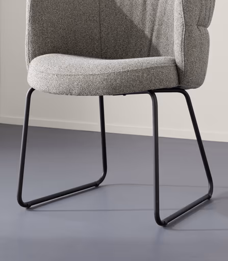 Armlehnstuhl Milana - Stoff, Grau