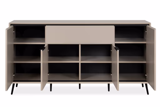 Sideboard - B ca. 175 cm, Sand, Schwarz