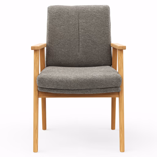 Armlehnstuhl Flore 2 - Stoff, Steingrau