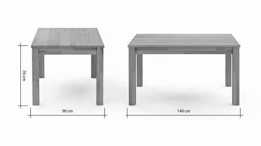 Esstisch Dinner - verlängerbar, LB ca. 140x90 cm, Wildeiche massiv