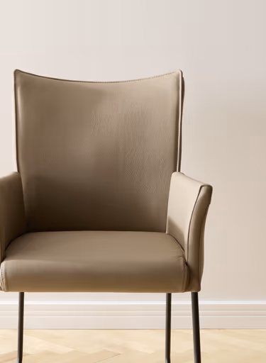 Armlehnstuhl Florea - Leder, Kitt