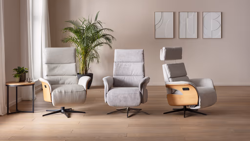 Relaxsessel Amila - Größe L, inkl. 4-motorischer Relaxfunktion und Aufstehhilfe, Leder, Silbergrau