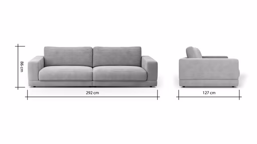 Sofa Juni - 3-Sitzer, Cord, Taupe