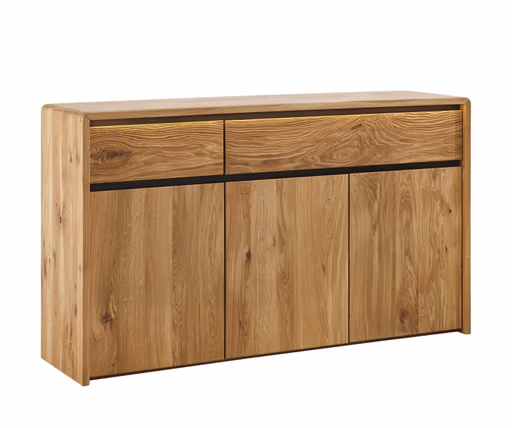 Kommode Ottawa - inkl. Beleuchtung, Wildeiche natur, geölt