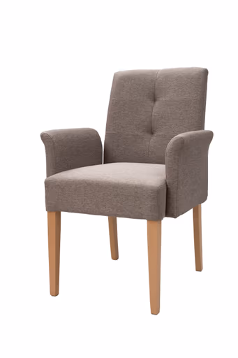 Armlehnstuhl - Velour, Graubraun