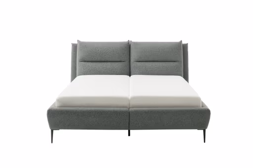 Polsterbett - Liegefläche ca. 180x200 cm, mit Bettkasten, Stoff, Graublau