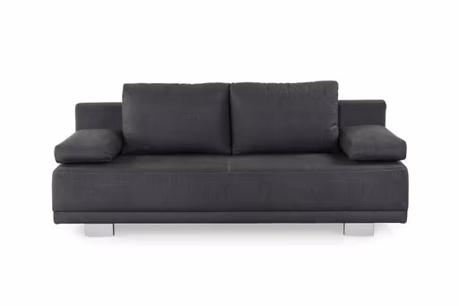 Schlafsofa - 2-Sitzer inkl. Schlaffunktion und Bettkasten, Stoff dunkelgrau