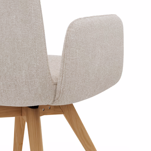 Armlehnstuhl Kamari - Stoff, Beige