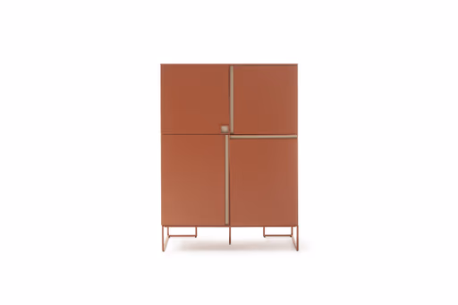 Highboard Venzone - BHT ca. 109x148x41 cm, Lack, Campari
