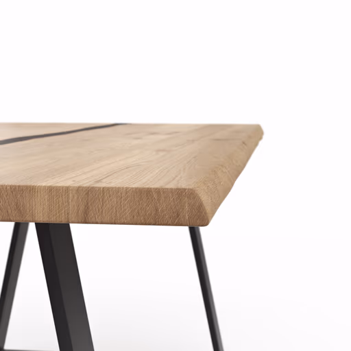 Esstisch Kima - LB ca. 200x100 cm, Wildeiche massiv mit Epoxid-Harz