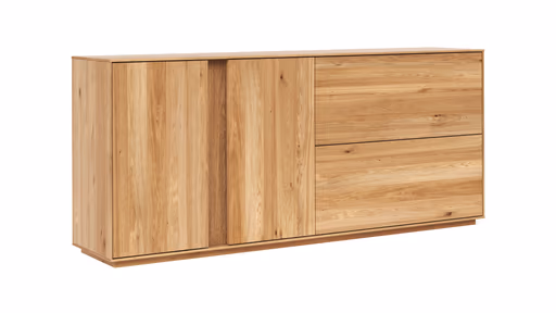 Sideboard Saratoga - mit Klapptüren, Wildeiche massiv, natur geölt