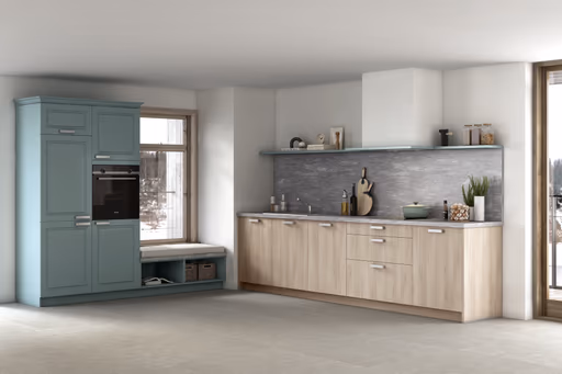 L-Küche 51.200 2 522, Esche Nordic Nachbildung