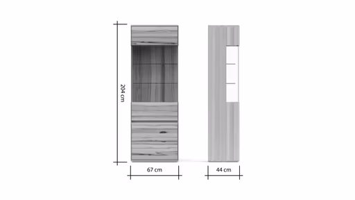 Vitrine Hillsboro - Anschlag Links, Buche/Kernbuche natur, geölt