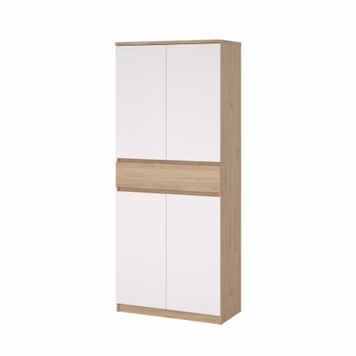 Schuhschrank - B ca. 81 cm, Jackson Hickory Nachbildung, Weiß