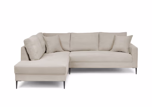 Ecksofa - Ecke links, 3-Sitzer, Stoff, Beige