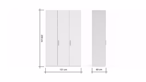 Drehtürenschrank Viana - B. ca. 151 cm, Lack, Steingrau