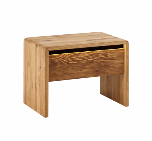 Nachttisch Ottawa - inkl. Beleuchtung, Wildeiche massiv, geölt